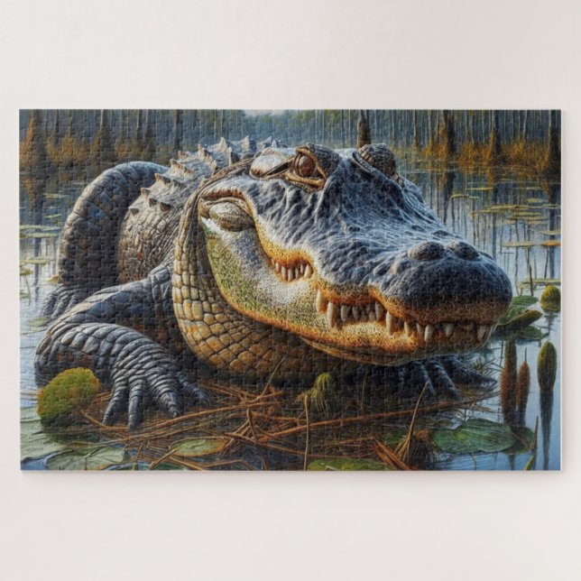Stieralligator im Sumpf (Horizontal)