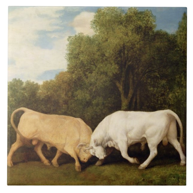 StiereFighting Georges Stubbs |, 1786 (Öl auf Fliese (Vorderseite)