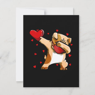 Stierhunde mit Gesichtsmaske Funny Valentine Dankeskarte
