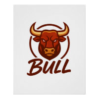 Stierkopf-Logo, kreatives Maskottchen BULL