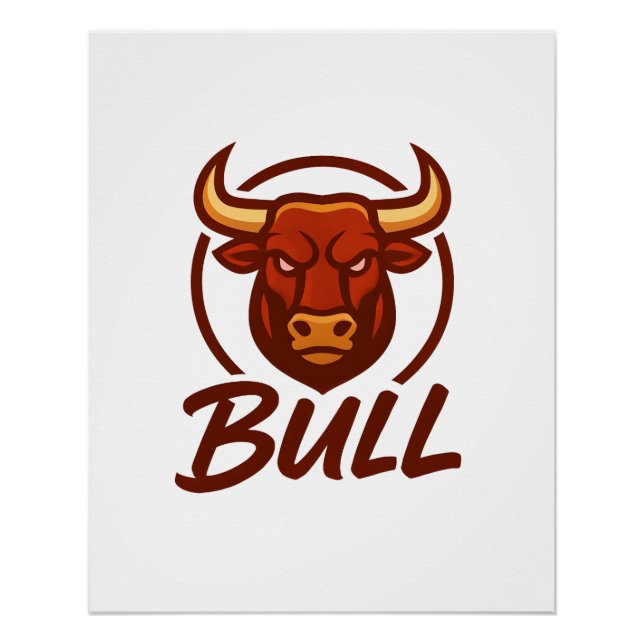 Stierkopf-Logo, kreatives Maskottchen BULL Poster (Vorderseite)