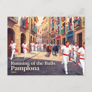 Stierlauf Pamplona, Spanien Postkarte
