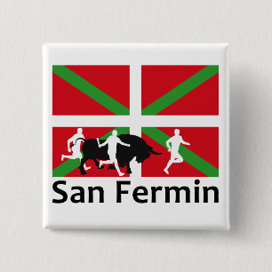 Stierlauf Sans Fermin in Pamplona und in der Button