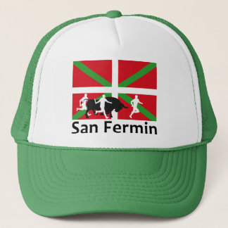 Stierlauf Sans Fermin in Pamplona und in der Truckerkappe