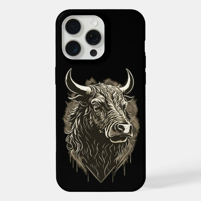 Stierporträt iPhone 15 Pro Max Hülle (Rückseite)