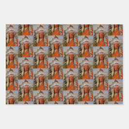 Stierstiel von Henry Farny 1899 Lakota Leader Geschenkpapier Set