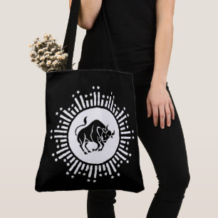 Stiersymbol mit himmlischem Sternenexplosion Tasche
