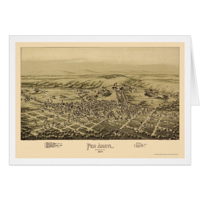 Stift Argyl, panoramische Karte PAs - 1894 (Vorderseite (Horizontal))