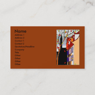 Stift auf hinterer Herbstszene auf Front Visitenkarte