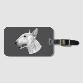 Stift Bull Terrier zeichnend Gepäckanhänger