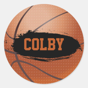 Stift Colby Grunge Basketball Runder Aufkleber
