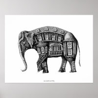 Stift für Elephant Gebäude, schwarz-weiß zeichnend