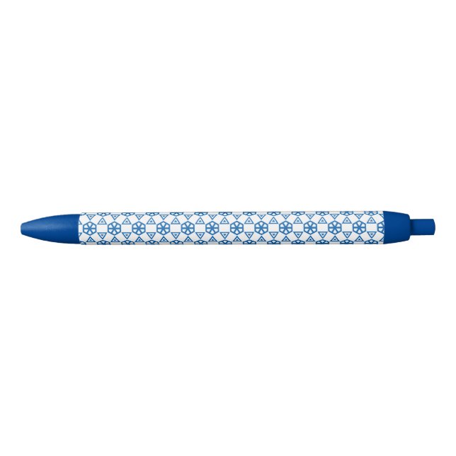 Stift - Geometrische Blume in Blau (Vorderseite)