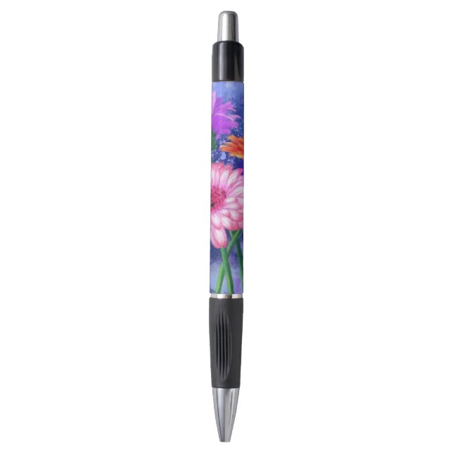 Stift mit drei Farben Gerberas (Vorderseite Vertikal)