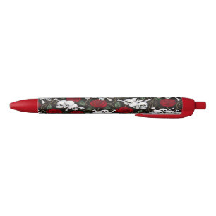 Stift/Schädel u. Rosen Kugelschreiber