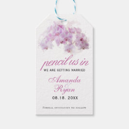 Stift uns in rosa Orchideenwasser Hochzeitstag Geschenkanhänger