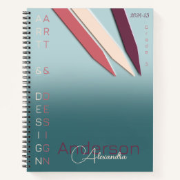 Stifte in süßen Farben Notizbuch