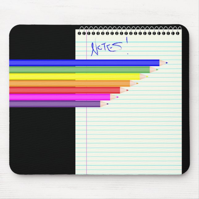 Stifte und Notebook Mousepad (Vorne)