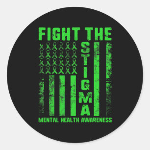 Stigma Mental Health Awareness Depression Anxi Runder Aufkleber
