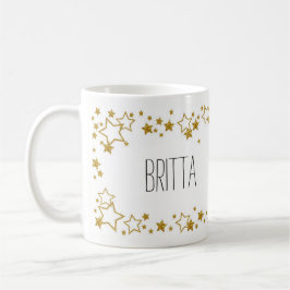 Stijlvolle mok met eigen naam en sterren kaffeetasse