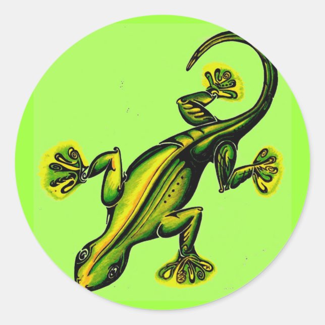 Stik like-a-lizard runder aufkleber (Vorderseite)