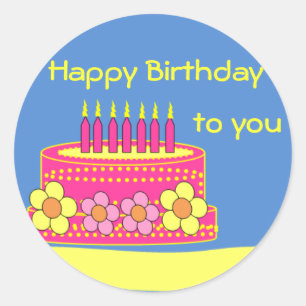 stikers alles Gute zum Geburtstag Runder Aufkleber