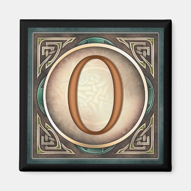 Stil A, "0" - keltische Zahlenmagnete Magnet (Vorne)