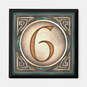 Stil A, "6" - keltische Zahlenmagnete Magnet