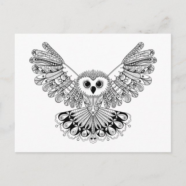 Stil Black Owl Postkarte (Vorderseite)