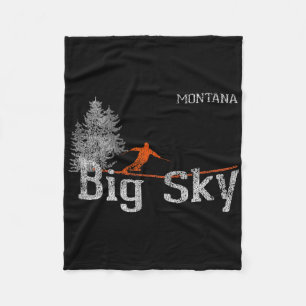 Stil der 80er Jahre Big Sky Montana Vintag Skiing Fleecedecke