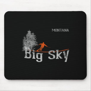 Stil der 80er Jahre Big Sky Montana Vintag Skiing  Mousepad