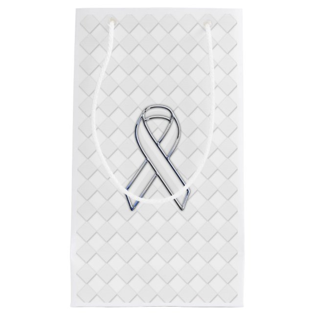 Stil der Schachbretts für das Weißbandbewusstsein Kleine Geschenktüte (Vorderseite)