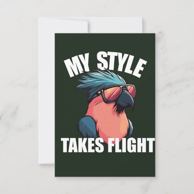 Stil nimmt Coolen Vogel auf. Dankeskarte (Vorderseite)
