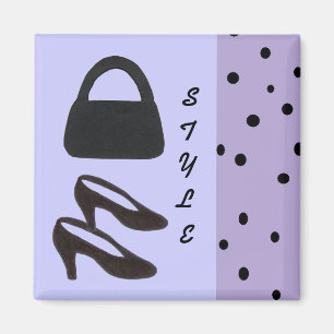 Stil - schwarze Handtasche und schwarze Schuhe Magnet