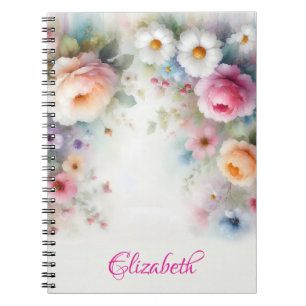 Stilechte Süße Wasserfarbe Aquarell Florale Kunst  Notizblock