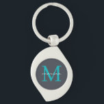 Stilelemente und personalisierte mit Monogramm Schlüsselanhänger<br><div class="desc">Fügen Sie Ihren Schlüsseln eine Touch von Elegant Gray and Bluish Monogram Initial Schlüsselanhänger hinzu. Dieser Schlüsselanhänger mit einem schlichten grauen Hintergrund, einem auffallenden bläulichen Monogramm-Initial und einem elegant über dem Monogramm dargestellten Namen ist ideal, um Ihren Alltagsessentiellen einen personalisierten Flair hinzuzufügen. Ideal für den persönlichen Gebrauch oder als nachdenkliches...</div>