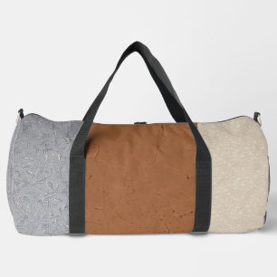 Stilelle graue, elfenbeinfarbene und braune Reiset Duffle Bag