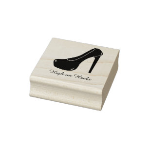 Stilett hoch auf Heels-personalisiertem Text Gummistempel