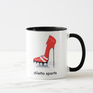 Stilett trägt rote Bügel-Tasse zur Schau Tasse
