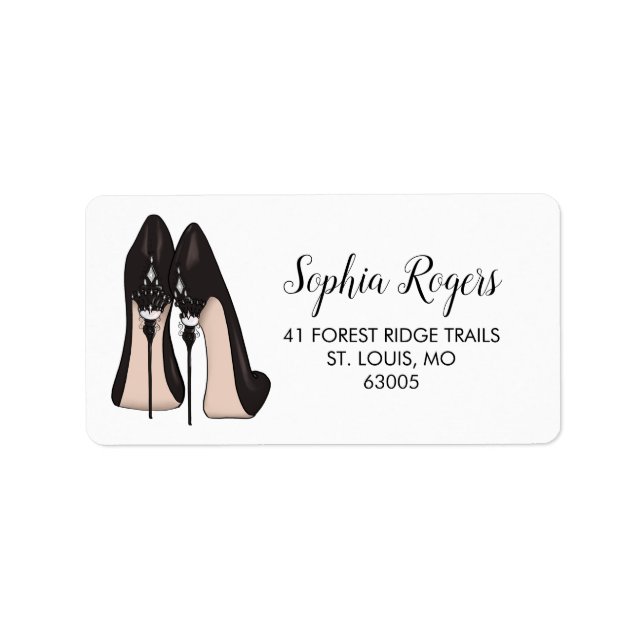 Stiletto-Adresse für verzierte High Heels Adressaufkleber (Vorne)