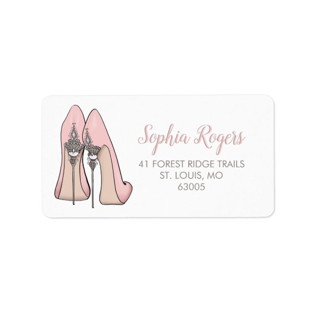Stiletto-Adresse für verzierte High Heels Adressaufkleber (Vorne)