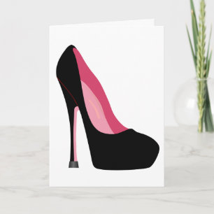 STILETTO CHAUSSÉE À HAUT NIVEAU CARTE DE SALUT BLA