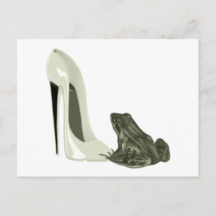 Stiletto Shoe and Frog Art Geschenke Postkarte