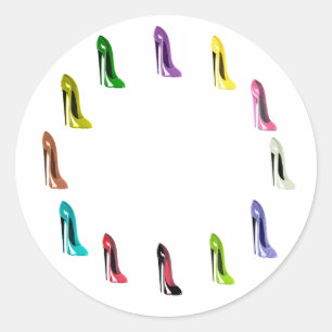 Stiletto Shoes Art Galore! Runder Aufkleber