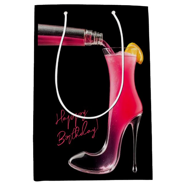 Stiletto und Cocktails Mittlere Geschenktüte (Vorderseite)