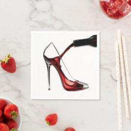 Stiletto und Wein Serviette