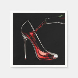 Stiletto und Wein Serviette