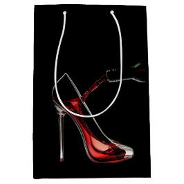 Stiletto und Weinbeutel Mittlere Geschenktüte