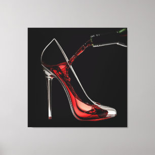 Stiletto und Wine Wine Bar Leinwanddruck
