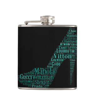 Stiletto Word Art Türkisflasche Flachmann